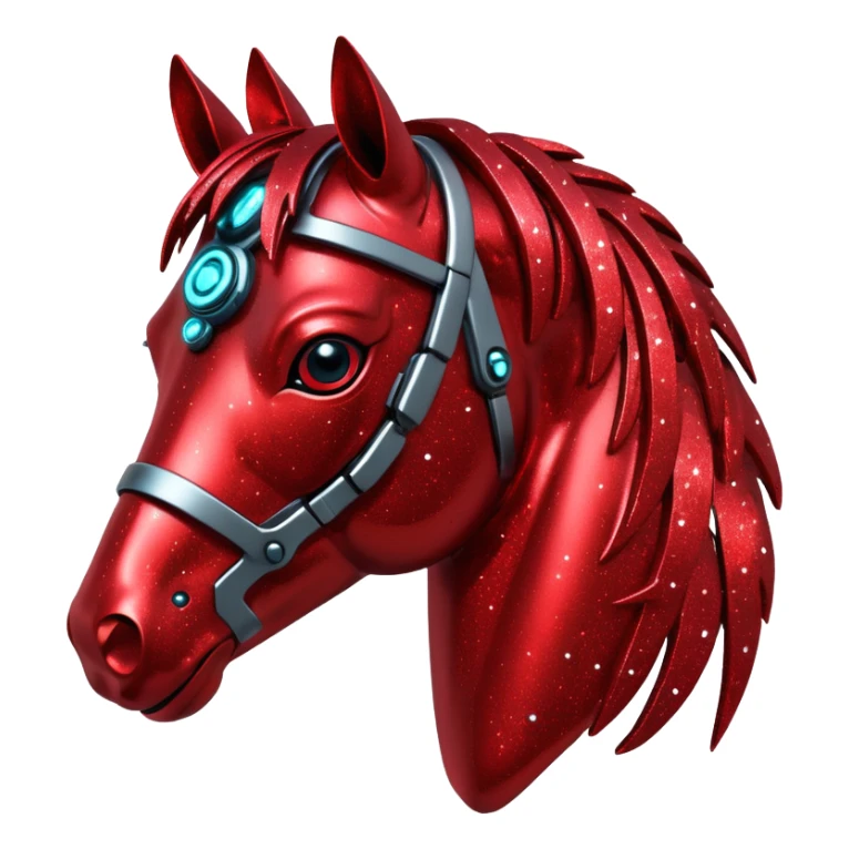 red glitter cyberpunk horse sticker