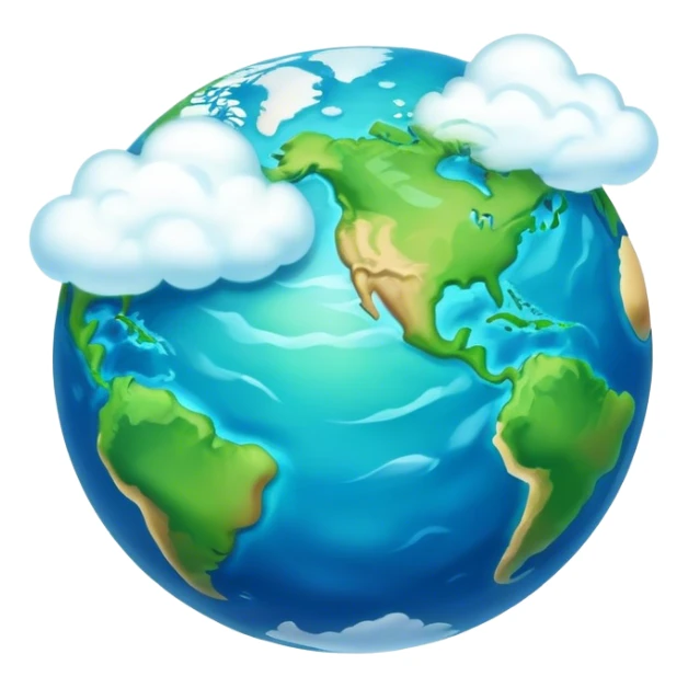 Cinematic Realistic Earth, depicted with vibrant blue oceans, clouds, and lush green continents rendered in exquisite detail, high shine, and a soft radiant glow that captures the dynamic, life-sustaining beauty of our home planet. sticker
