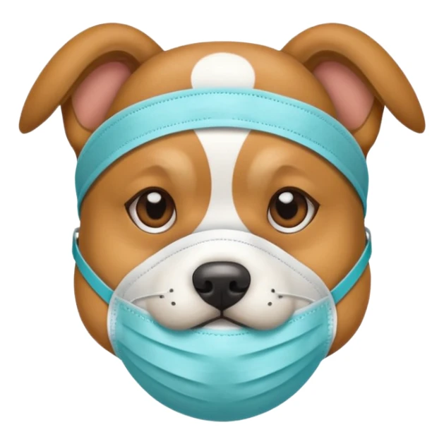 dog Wearing Medical Mask sticker