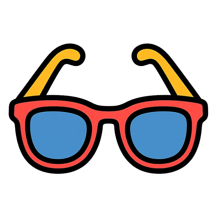 stylish pair of sunglasses, modern and trendy accessory sticker