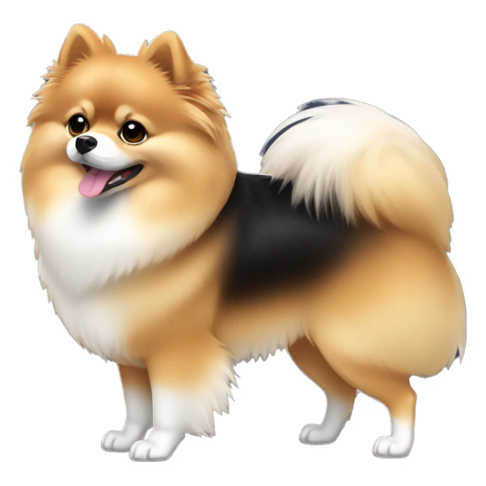  Pomeranian dog show Black and Tan full body coat sticker