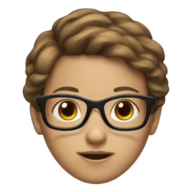 girl with brown hair glasses sticker