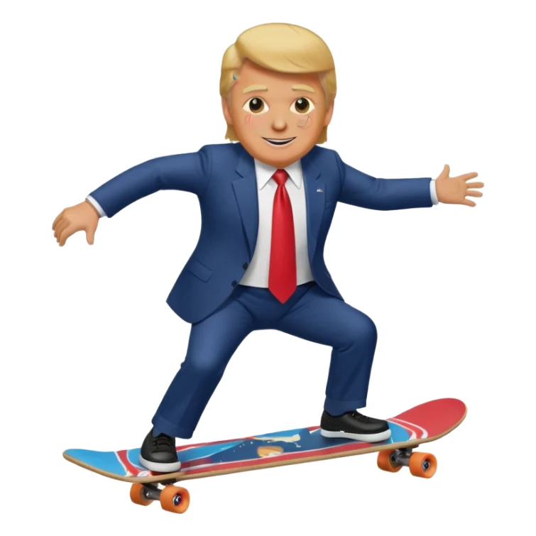 donald trump riding skate board sticker