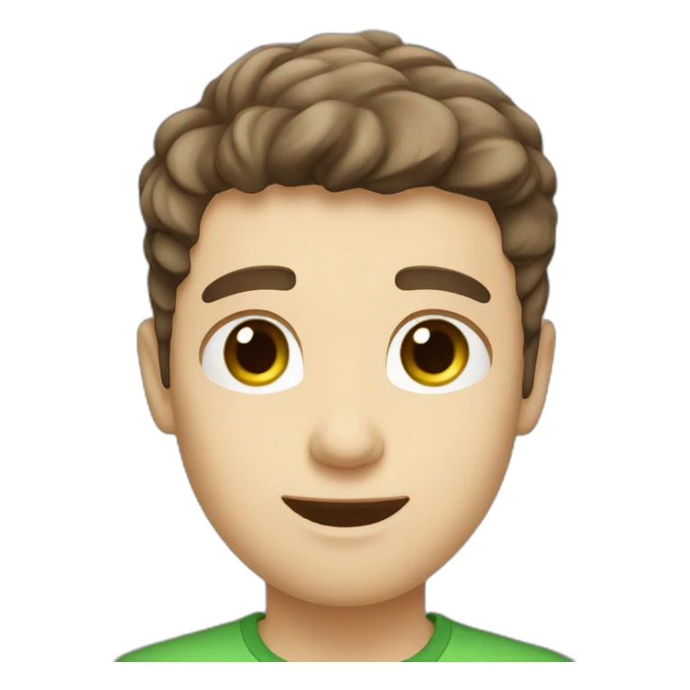 cute white man with dark brown fade haircut green eyes sticker