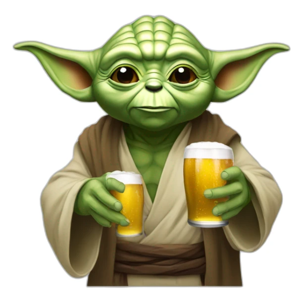 Yoda qui boit un bière sticker