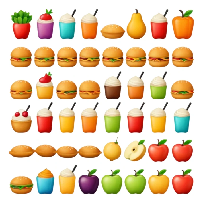 a lot of photo with food sticker