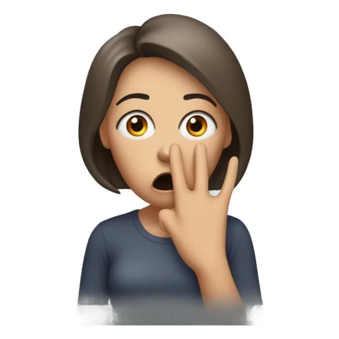 woman scared hand on mouth terrifie sticker