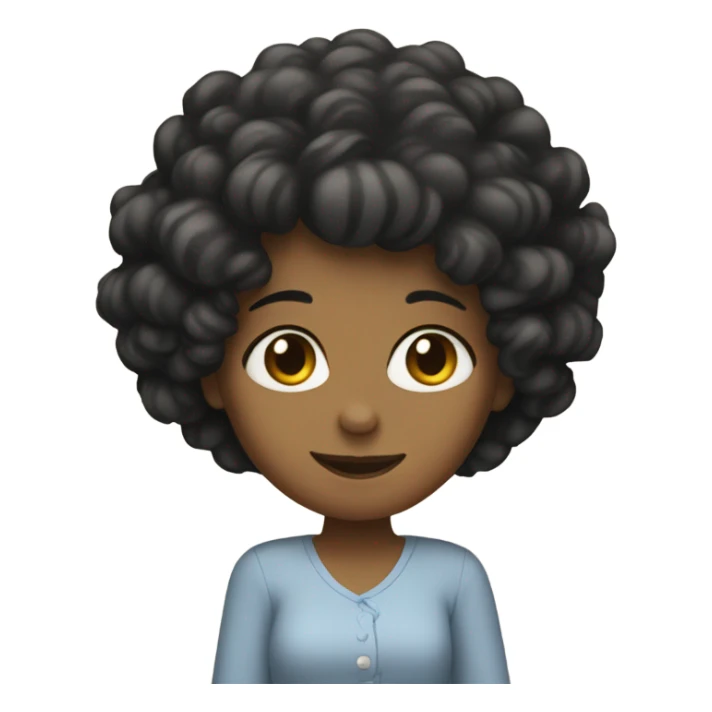 curly black hair mom with peace sign sticker