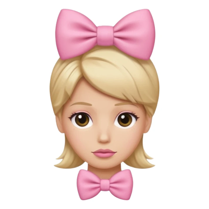 person with distinctive hairstyle resembling Donald Trump, wearing a pink bow sticker