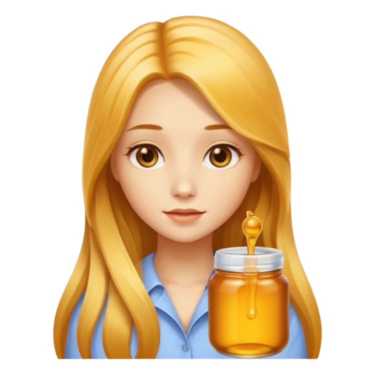 Beautiful girl with long hair made of real honey sticker