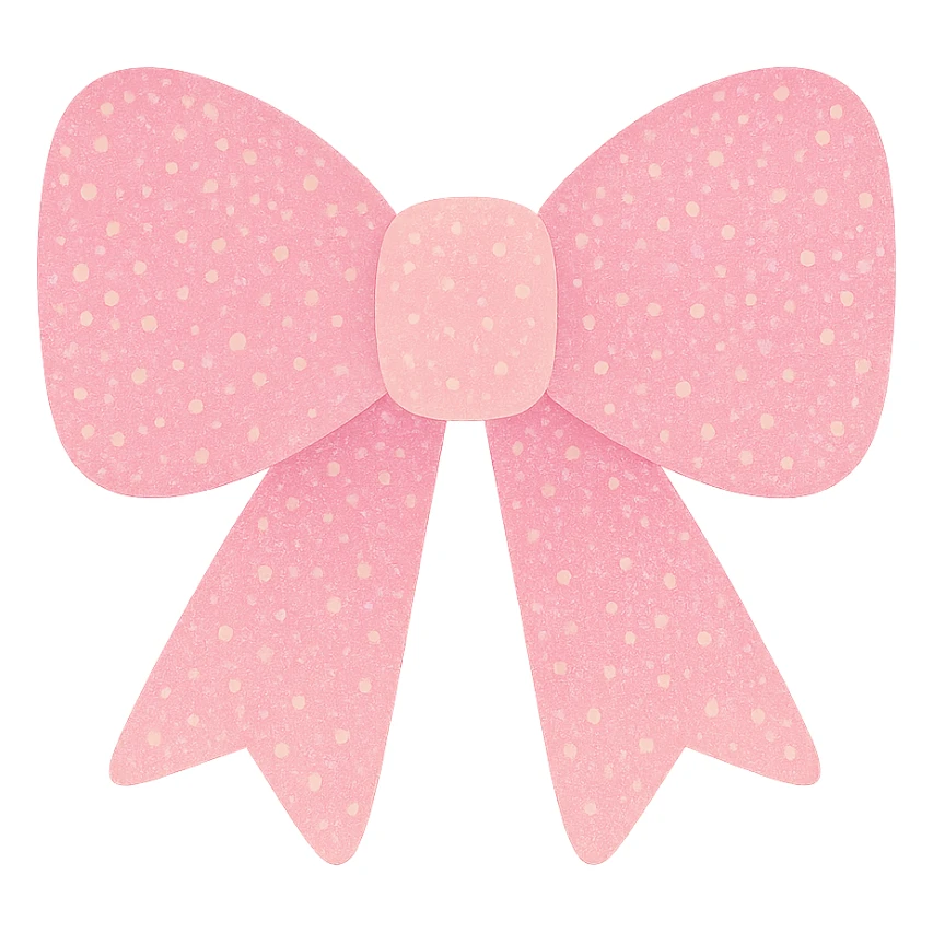 a decorative bow covered in glitter, shiny and vibrant sticker