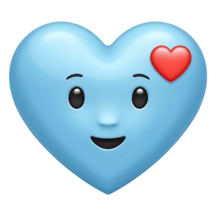 Light blue heart with emijis sticker