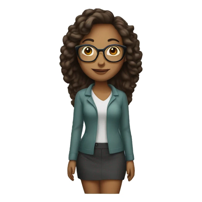 Long gaired woman with glasses sticker