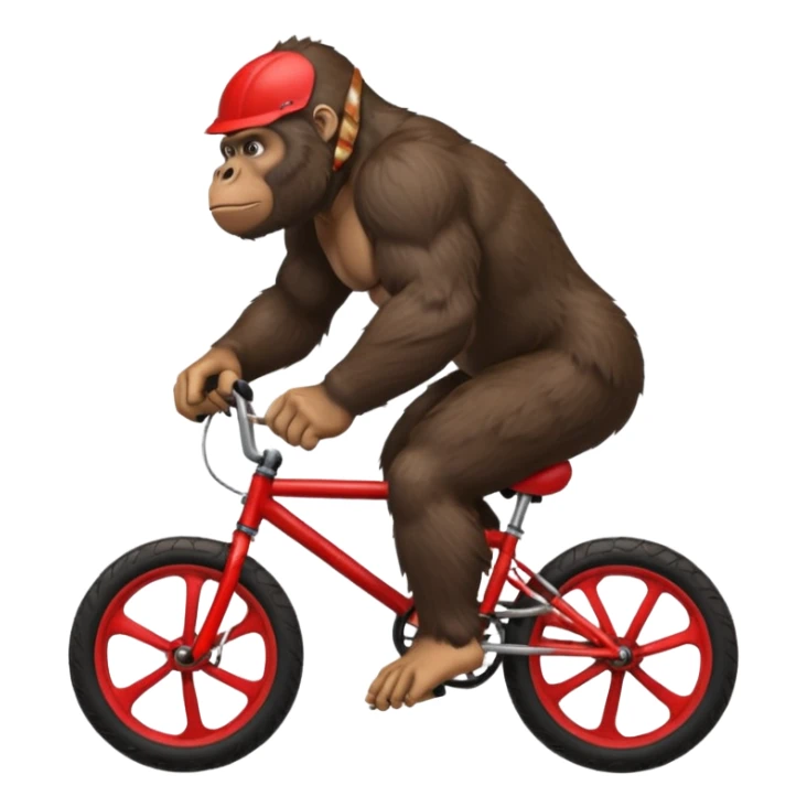 Gorilla wheeling a red BMX bike sticker