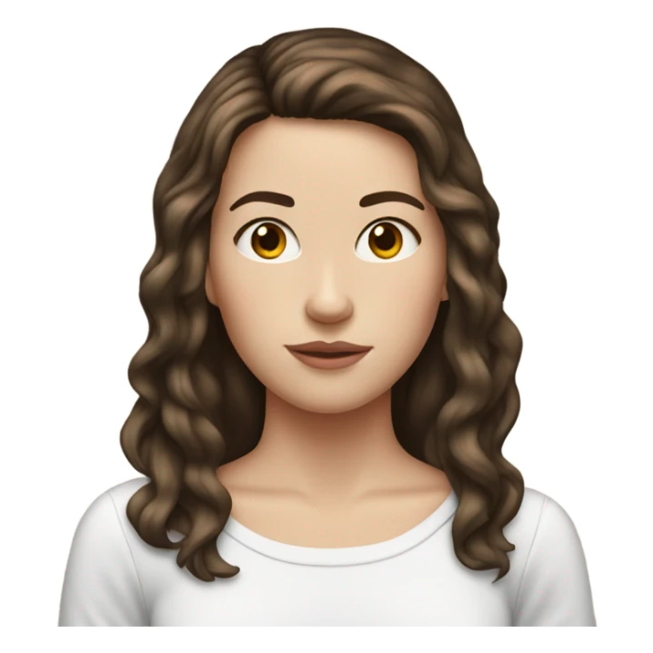 White girl brunette hair face with red acne  sticker