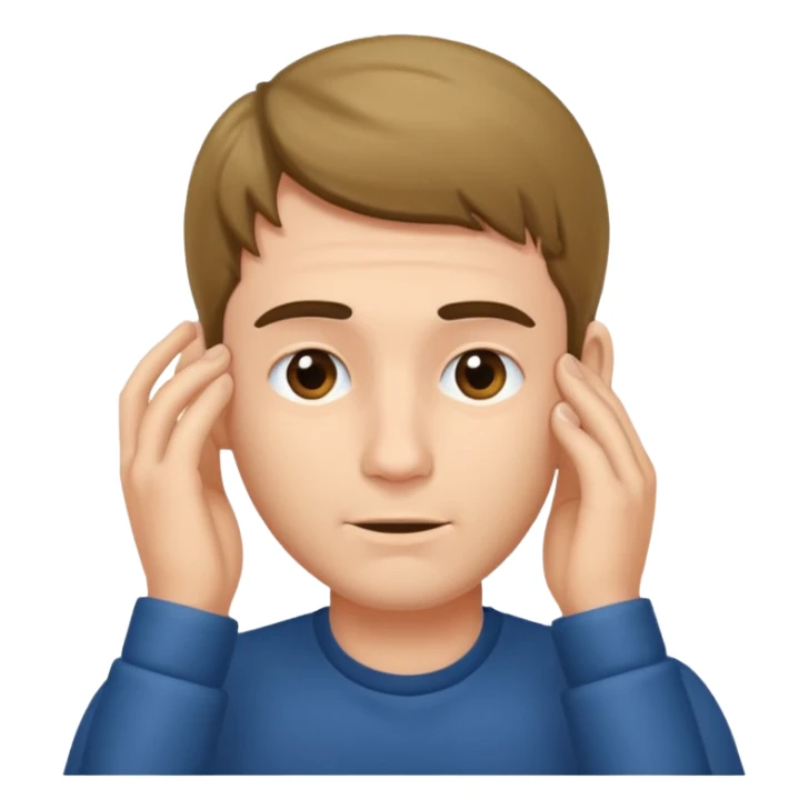 man tucking his hair behind his ear sticker