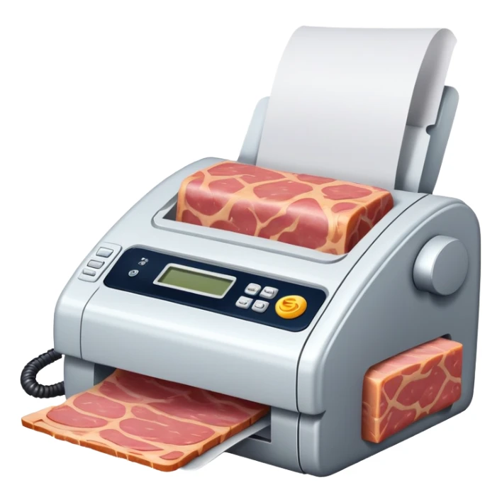 fax machine made of spam meat sticker
