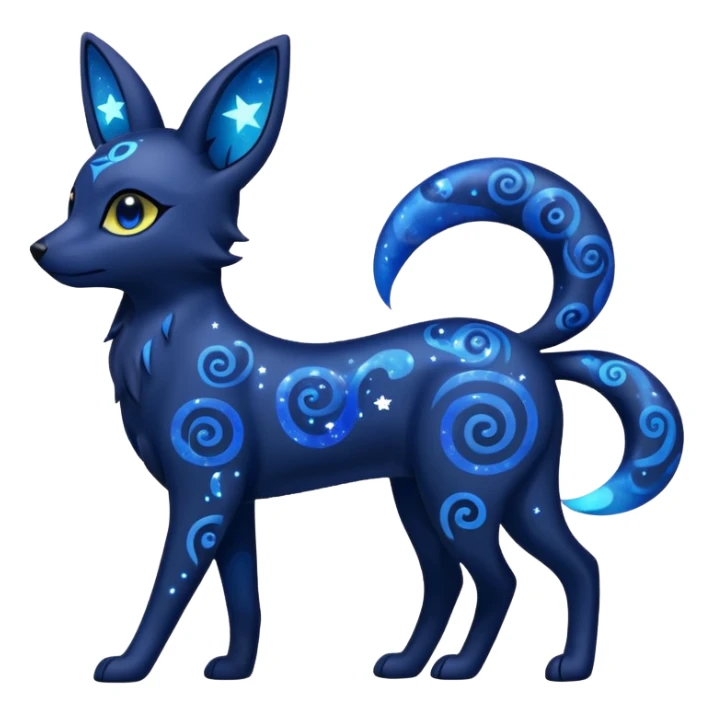 Dark-Deep-Cobalt-Blue Aural Spiritual Nebulae Starry Sparkly Swirly-patterned Star-patterned Umbreon-spirit sticker
