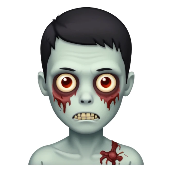 zombie boy with short black hair sticker