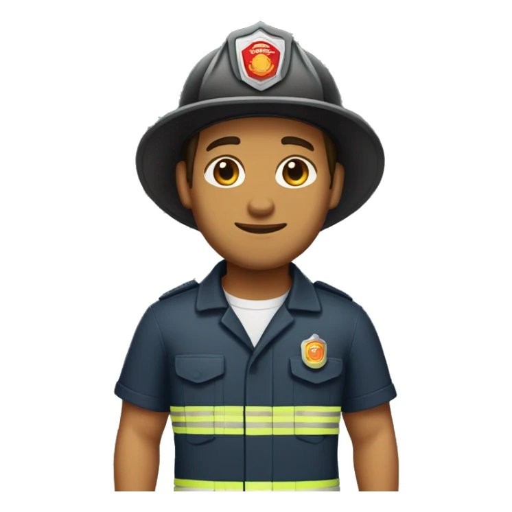 firefighter with tan skin, stubble, and a side part combed over sticker