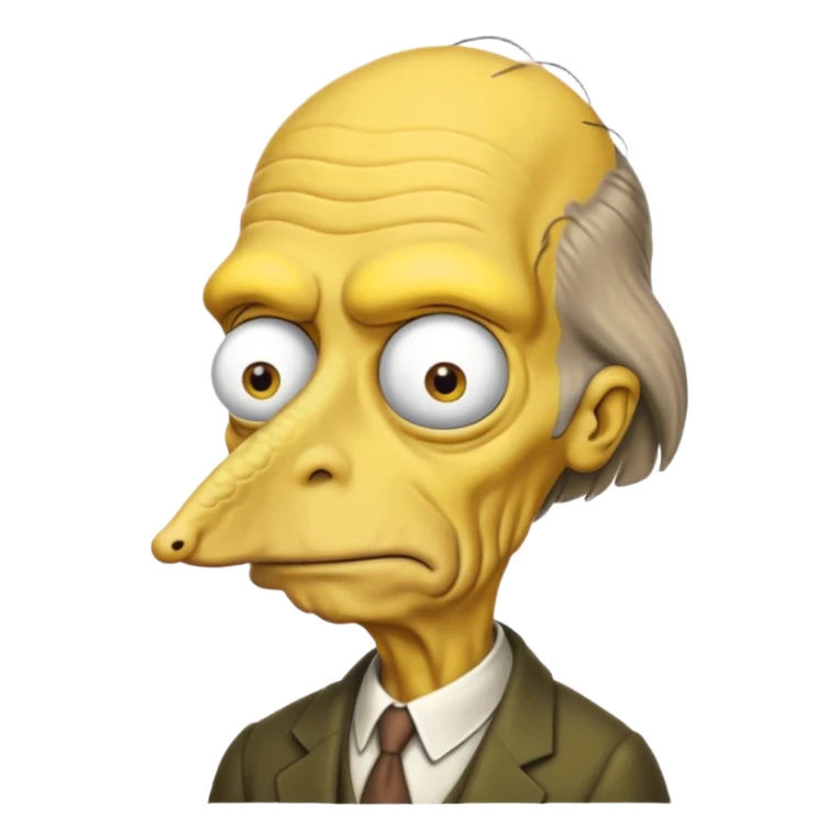 Mr. Burns, simpson, yellow skin tone, very very very long nose. sticker