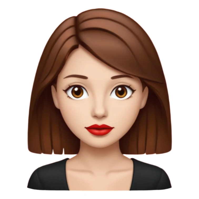 părul carre, șaten, ochii căprui, buzele roșii sticker