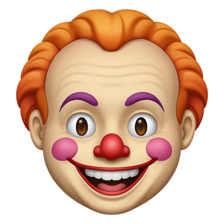 Emoji de mitad de cara de payaso y mitas de emoji riéndose  sticker