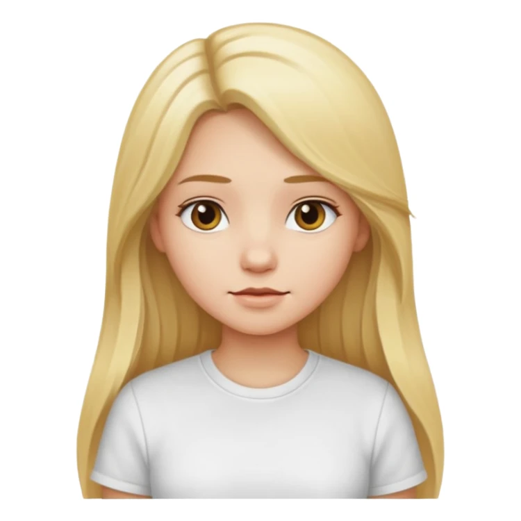 girl with long blond hair dressed in a white shirt sticker