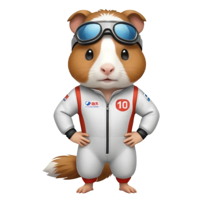 guinea pig in a racing suit sticker