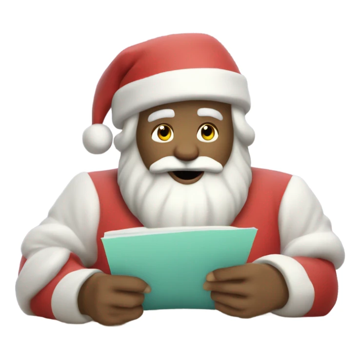 Pastel Santa Claus writing nice list  sticker
