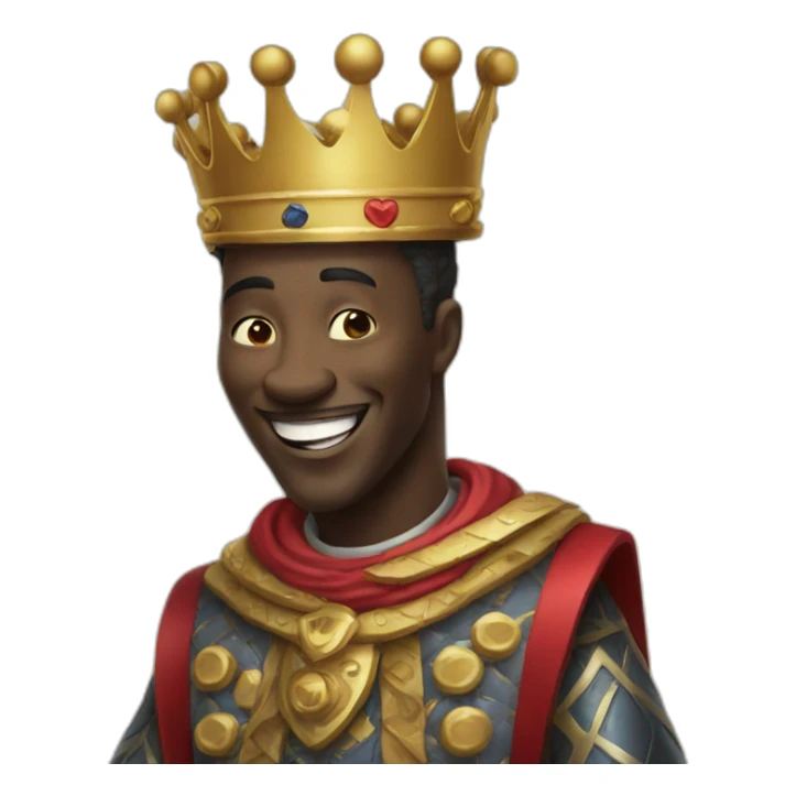 Laughing black king of playing card sticker