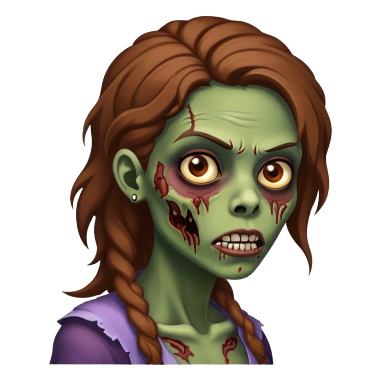 ícone de perfil de uma mulher morena zumbi sticker