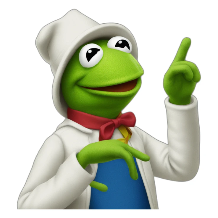 Kermit the frog throwing the crip gang sign sticker