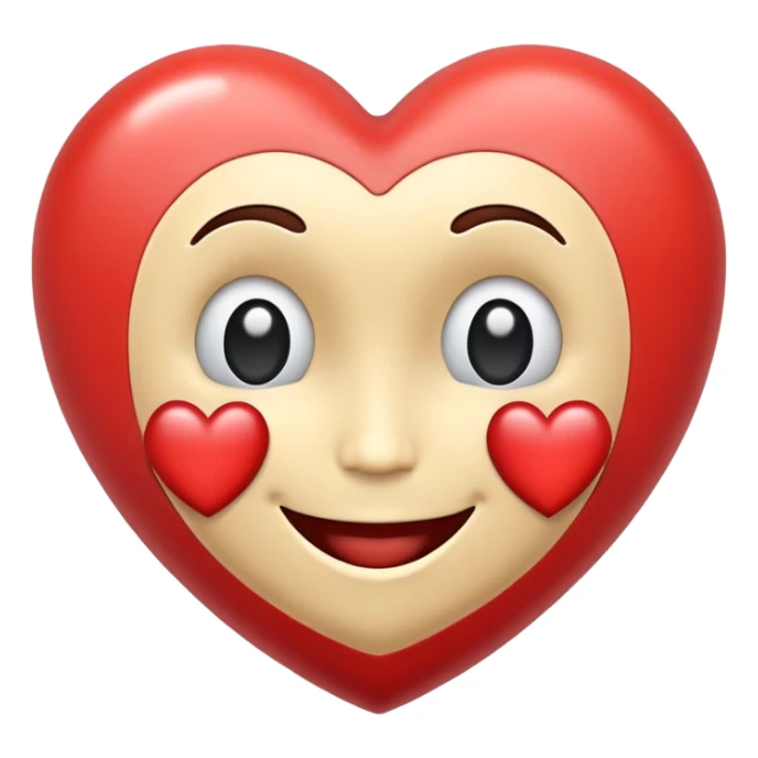 heart with face on it. retro sticker