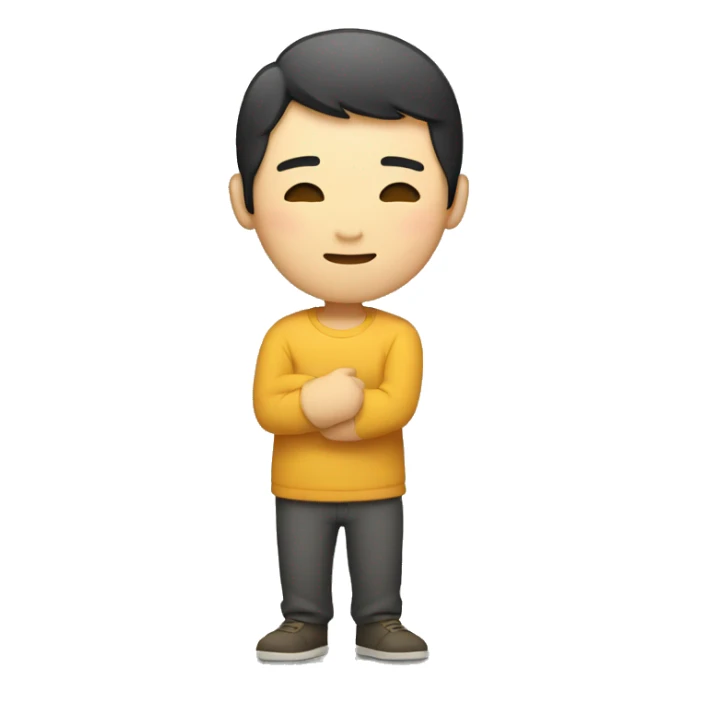 Chinese male hugging sticker