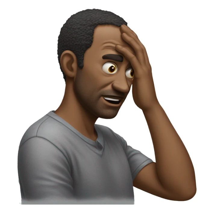 Photorealistic man scratches his head in confusion sticker