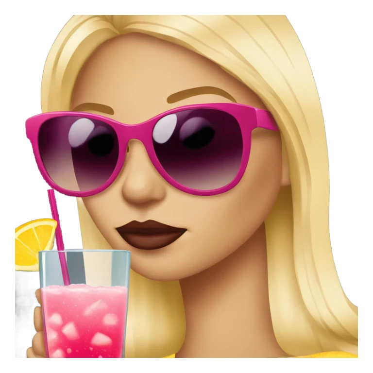 Blonde girl wearing sunglasses and sipping a cosmo  sticker