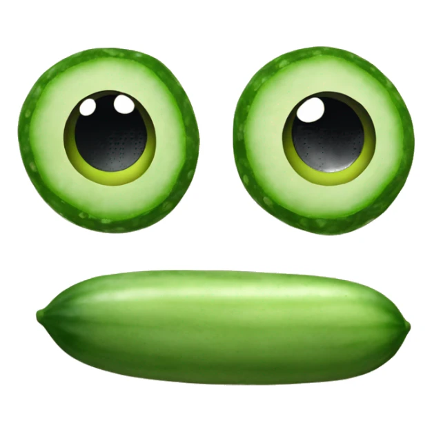 A emoji with cucumbers of the eyes sticker
