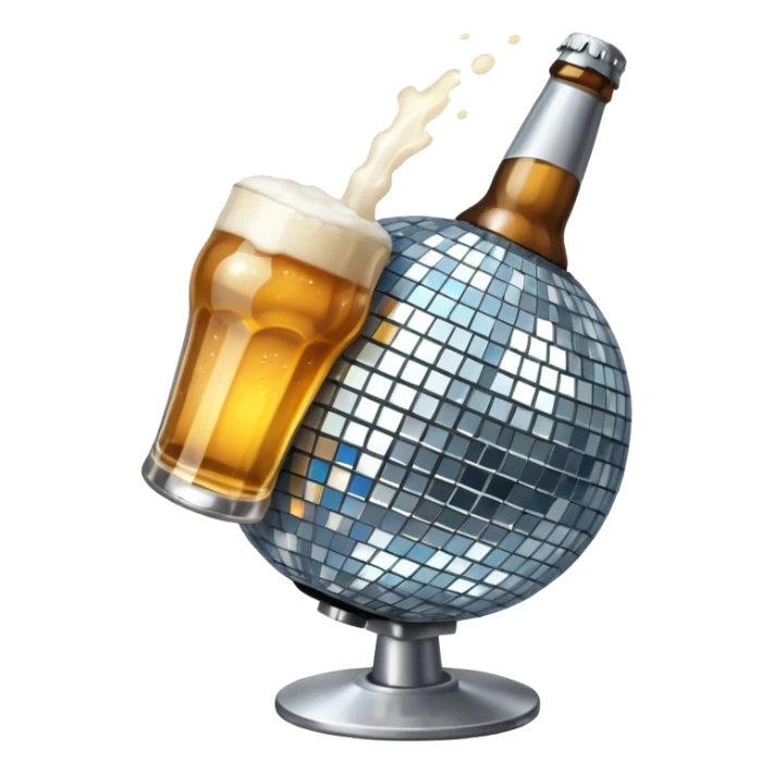 bola de discoteca bebiendo cerveza sticker