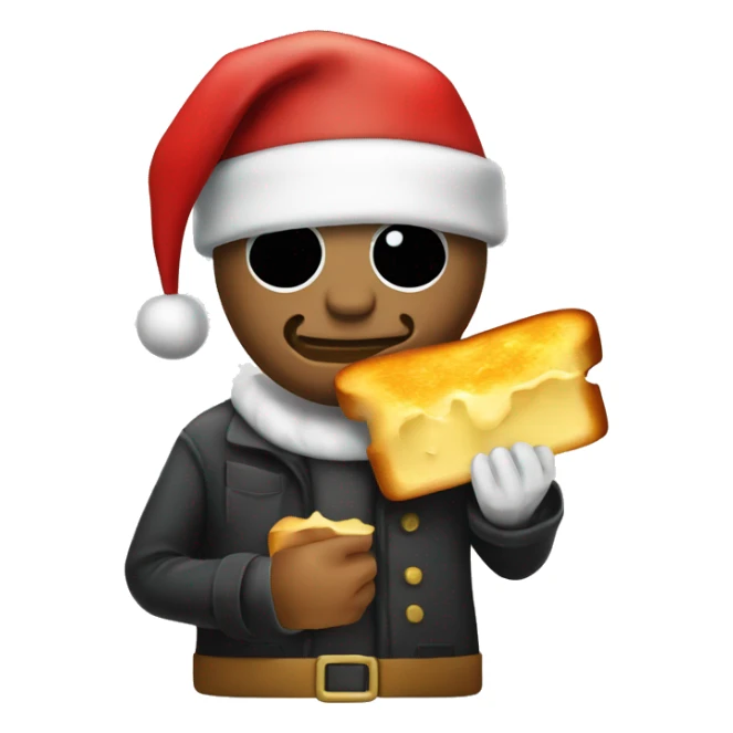 bank robber dressed as santa holding a grilled cheese  sticker