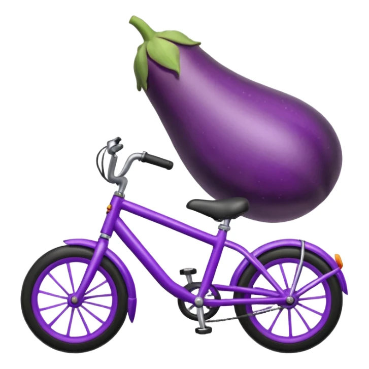 Eggplant riding a bike  sticker