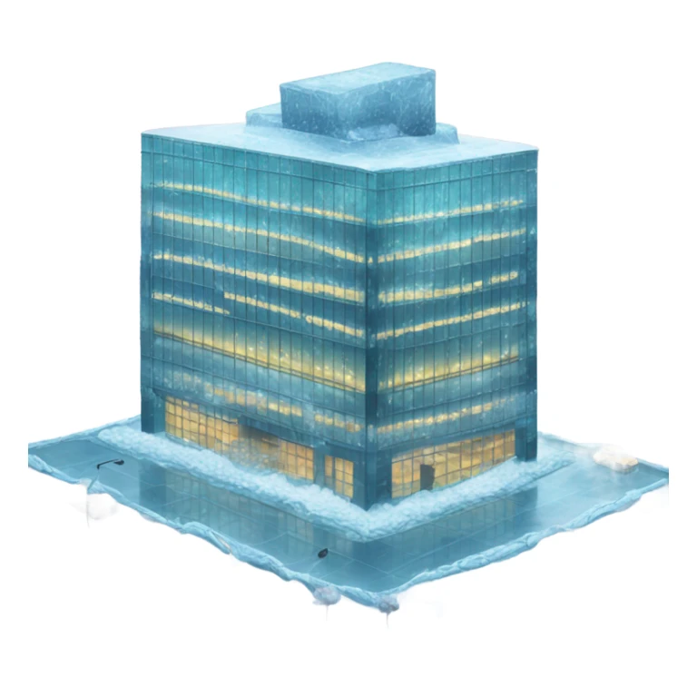 Office building covered in ice in san francisco sticker