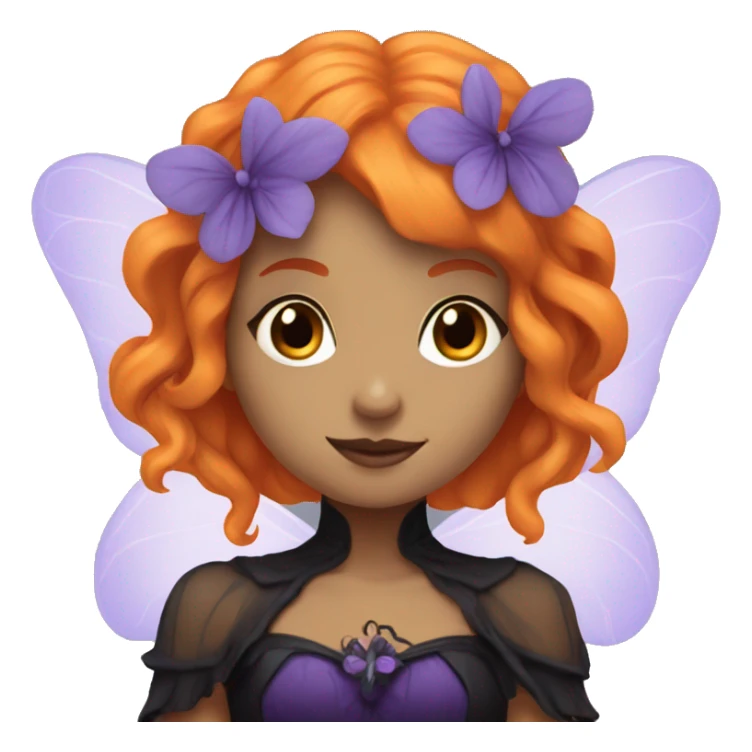 Gothic fairy with Orange hair and violet dress sticker