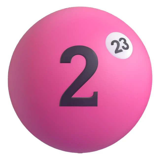 pink billiard ball with the number 23 sticker