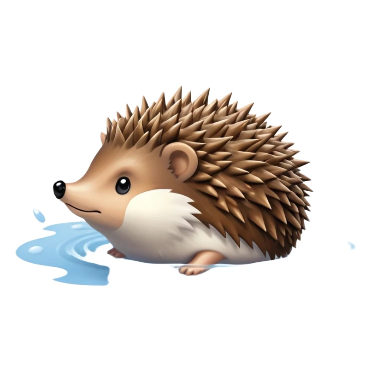 hedgehog floating on water sticker