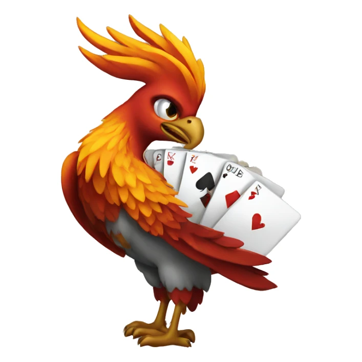 Phoenix playing poker sticker