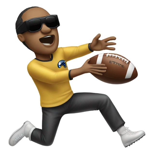 Stevie wonder catching a football sticker