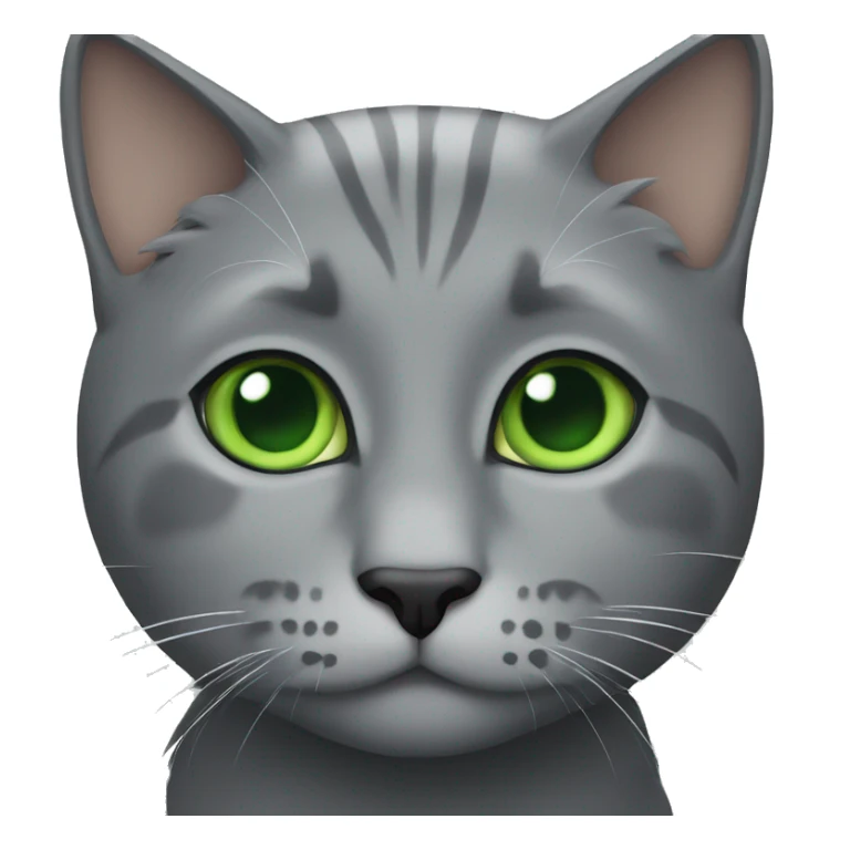 create a gray cat with green eyes sticker