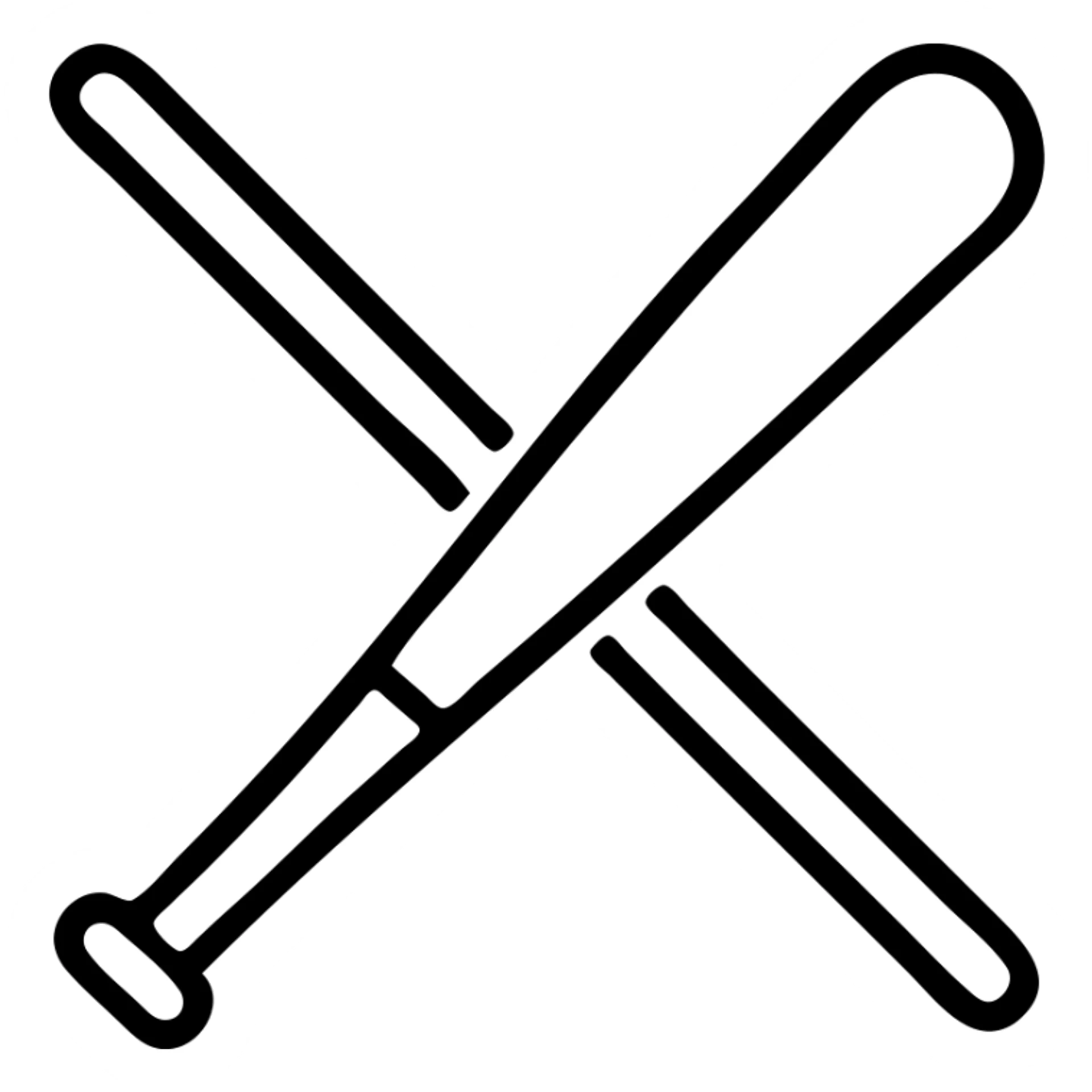 simple icon of a wooden stick and a wooden bat sticker