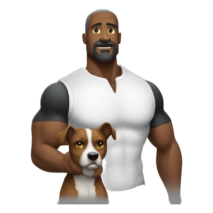 Un chien très musclé noir avec un corp humain sticker